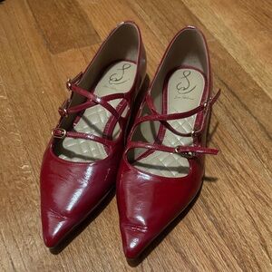 Sam Edelman Cass Mary Jane Flats Red Seep Scarlet Size 10